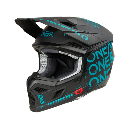 Casca motocross O'NEAL 3SERIES STATIC BLACK/TEAL V.25