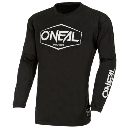 Motocross shirt O'NEAL ELEMENT COTTON HEXX V.22 BLACK/WHITE