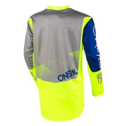 Motocross shirt O'NEAL ELEMENT FACTOR GRAY/BLUE/NEON YELLOW