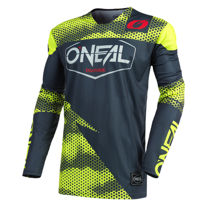 Tricou motocross O'NEAL MAYHEM COVERT CHARCOAL/NEON YELLOW