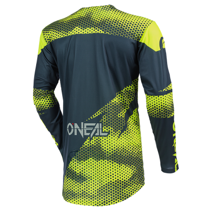 Tricou motocross O'NEAL MAYHEM COVERT CHARCOAL/NEON YELLOW