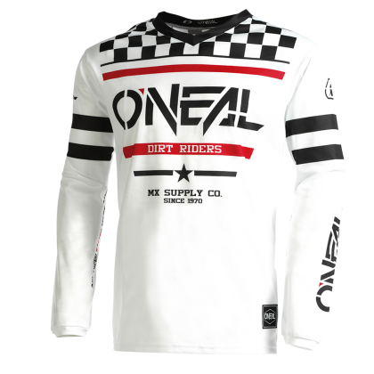 Motocross Jersey O'NEAL SQUADRON V.22 ΛΕΥΚΟ/ΜΑΥΡΟ