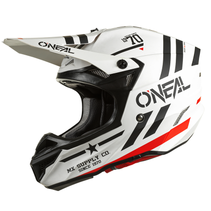 Motocross helmet 5SERIES POLYACRYLITE SQUADRON V.22 WHITE/BLACK