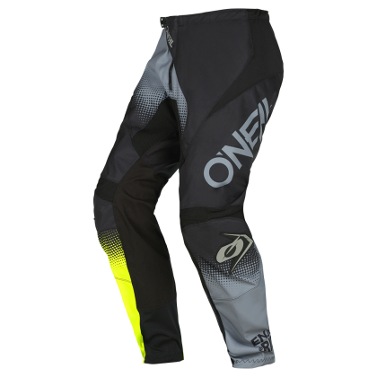 Pantaloni de motocross O'NEAL ELEMENT RACEWEAR V.22 NEGRU/GRI/GALBEN NEON