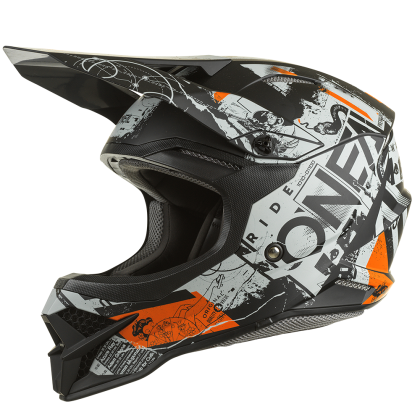 Casca Motocross O'NEAL 3SERIES SCARZ V.22 NEGRU/GRI/ORANGEL