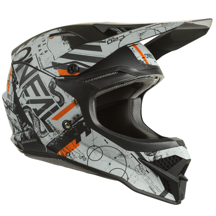 Motocross Helmet O'NEAL 3SERIES SCARZ V.22 BLACK/GRAY/ORANGE