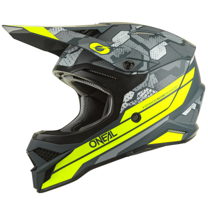 Casca Motocross O'NEAL 3SERIES CAMO V.22 GRI/GALBEN NEON