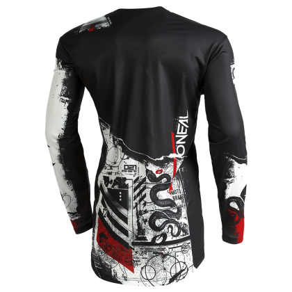 Motocross shirt O'NEAL MAYHEM SCARZ V.22 BLACK/WHITE/RED