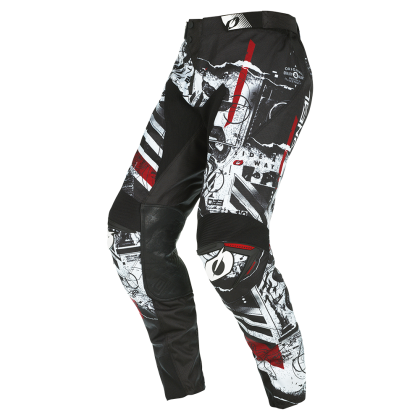 Motocross breeches O'NEAL MAYHEM SCARZ V.22 BLACK/WHITE/RED