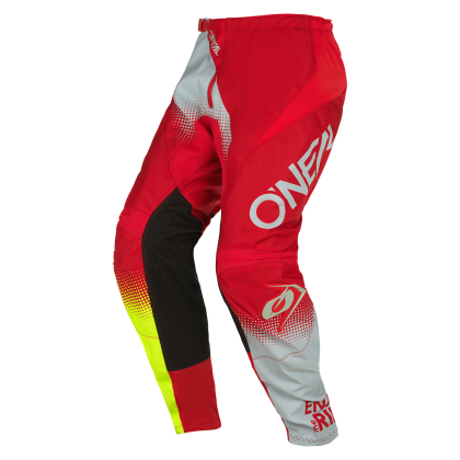 Pantaloni de motocross O'NEAL ELEMENT RACEWEAR V.22 RED/GRY/NEON GALBEN