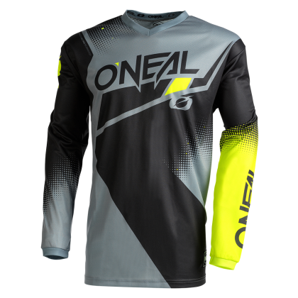 Motocross Jersey O'NEAL RACEWEAR V.22 ΜΑΥΡΟ/ΓΚΡΙ/ΚΙΤΡΙΝΟ ΝΕΟΝ