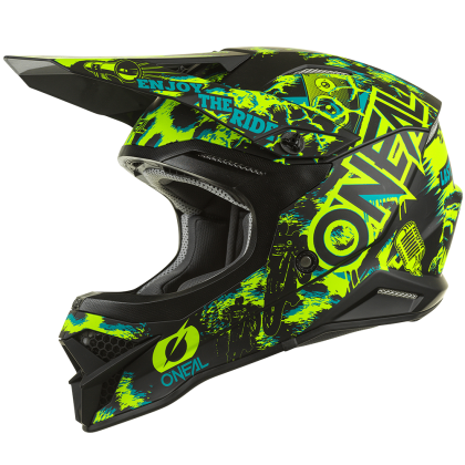 Casca Motocross O'NEAL 3SERIES ASSAULT V.22 NEGRU/GALBEN NEON