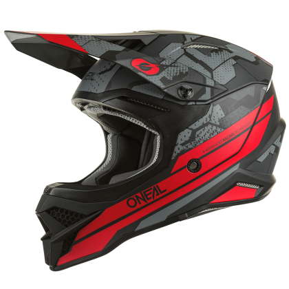 Casca motocross O'NEAL 3SERIES CAMO V.22 NEGRU/ROSIU