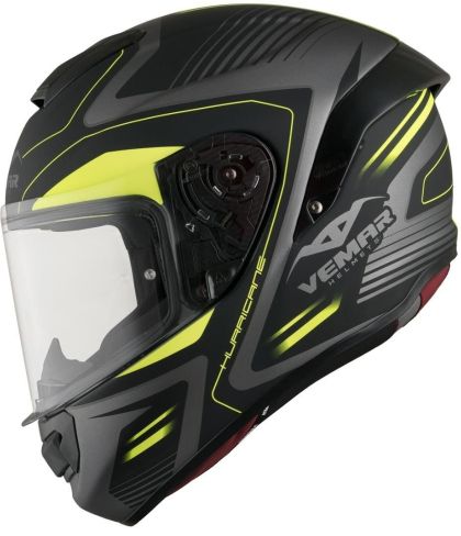 Sports helmet VEMAR HURRICANE LASER MATT SILVER/FLUO YELLOW