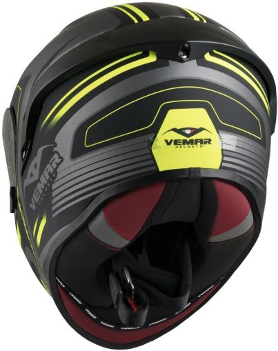 Sports helmet VEMAR HURRICANE LASER MATT SILVER/FLUO YELLOW