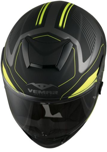 Sports helmet VEMAR HURRICANE LASER MATT SILVER/FLUO YELLOW