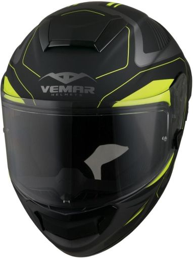 Sports helmet VEMAR HURRICANE LASER MATT SILVER/FLUO YELLOW