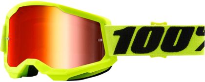 Ochelari de Motocross 100% STRATA2 GALBEN-ROȘU OGLINDĂ