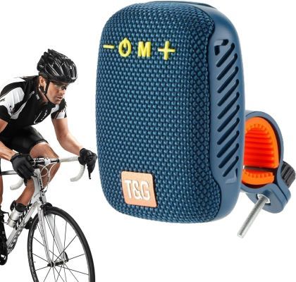 Portable Bluetooth speaker with stand for bike, motorcycle - AUX, USB ports and memory card slot - blue