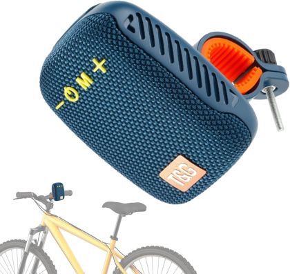 Portable Bluetooth speaker with stand for bike, motorcycle - AUX, USB ports and memory card slot - blue