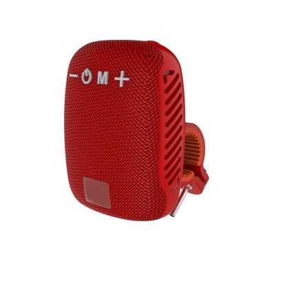 Portable Bluetooth speaker with stand for bike, motorcycle - AUX, USB ports and memory card slot - red