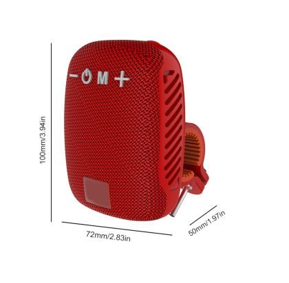 Portable Bluetooth speaker with stand for bike, motorcycle - AUX, USB ports and memory card slot - red