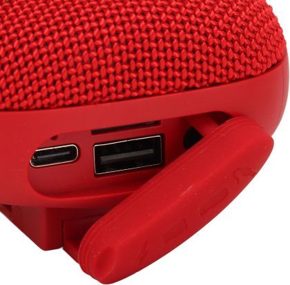 Portable Bluetooth speaker with stand for bike, motorcycle - AUX, USB ports and memory card slot - red