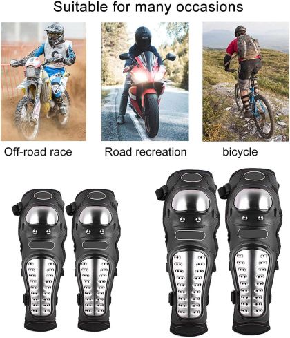 Set of 4 reinforced motorcycle protective elbow and knee pads