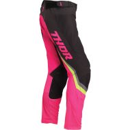 THOR WOMEN'S PULSE REV CHARCOAL/FLO PINK women's motocross breeches