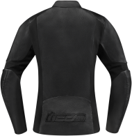 Γυναικείο δερμάτινο μπουφάν μοτοσικλέτας OVERLORD LEATHER - ΜΑΥΡΟ