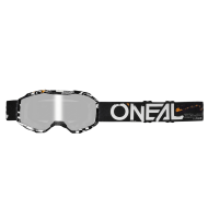 Children's cross goggles O'NEAL B-10 ATTACK BLACK/WHITE - SILVER MIRROR V.24