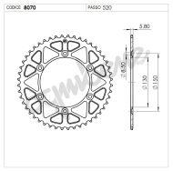 Rear Sprocket TROFEO 368070149 BLUE
