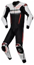 ALPINESTARS LEATHER TEAM GP-R7 1-BUC BLANC/NEGRU/RD