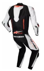 ALPINESTARS LEATHER TEAM GP-R7 1-BUC BLANC/NEGRU/RD