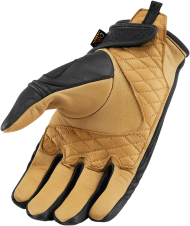 Leather motorcycle gloves ICON 1000 AXYS - BLACK