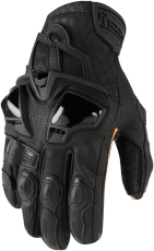 Leather motorcycle gloves ICON HYPERSPORT SHORT - BLACK