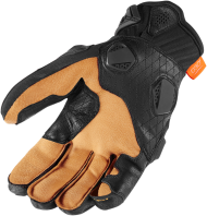 Leather motorcycle gloves ICON HYPERSPORT SHORT - BLACK