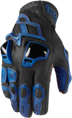 Leather motorcycle gloves ICON HYPERSPORT SHORT - BLUE
