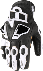 Leather motorcycle gloves ICON HYPERSPORT SHORT - WHITE