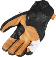 Leather motorcycle gloves ICON HYPERSPORT SHORT - WHITE