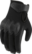 Leather motorcycle gloves ICON PDX3 - BLACK
