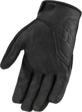 Leather motorcycle gloves ICON PDX3 - BLACK