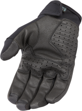 Leather motorcycle gloves ICON STORMHAWK - BLACK