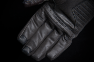 Leather motorcycle gloves ICON STORMHAWK - BLACK