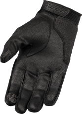 Leather motorcycle gloves ICON SUPERDUTY3 - BLACK