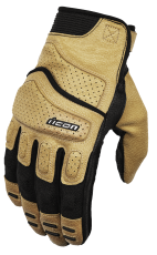 Leather motorcycle gloves ICON SUPERDUTY3 - TAN