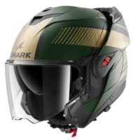 Αρθρωτό κράνος SHARK OXO SIKTER Mat πράσινο χρώμιο χρυσό