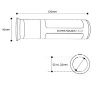 Motorcycle grips BARRACUDA B-LUX RACING GRIPS SILVER