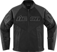 Motorcycle jacket ICON MESH AF LEATHER CE BLACK