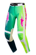 Pantaloni de motocross RACER PORTL GRN/WH/BLK